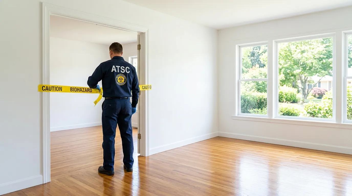 Certified biohazard cleanup crew performing Decomposition Cleanup in Winfield